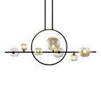 Moon Glass Bubbles LED Black Postmodern Dining Room Chandeliers