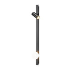 Black/Gold LED Linear Lights Three Step Dimming Wall Lamp with Adjustable Spotlight