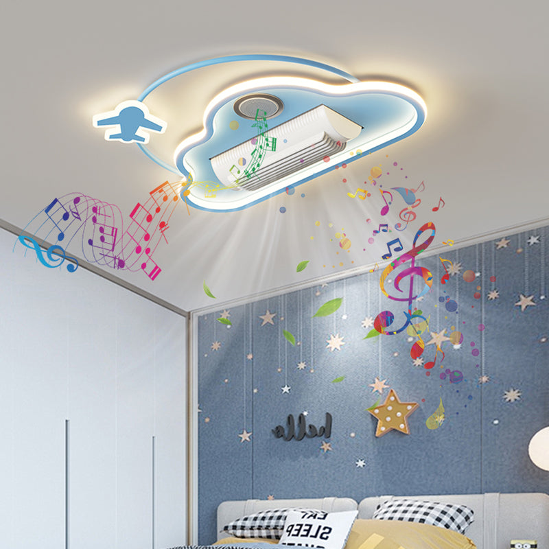 （BF238）BEMFAN 2026 New Bladeless Ceiling Fan with Light, three color dimming, 20-inch Modern Recessed Ceiling Fan with Remote Control and Dimmable LED Light, 6-Speed Fan Light, Suitable for Bedroom and Living Room, Applicable Voltage Range: 100-240V