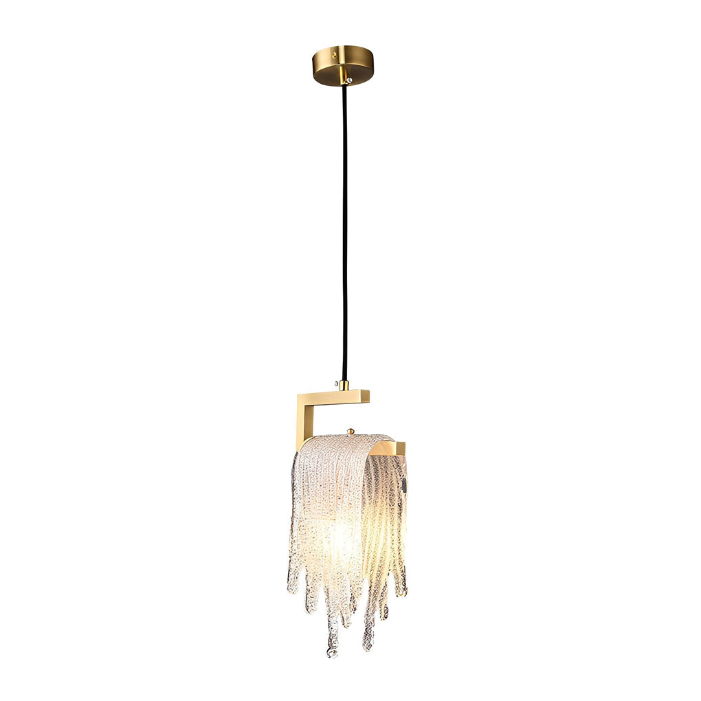 [Open-Box]Creative Handmade Glass LED Button Switch Copper Modern Pendant Lights