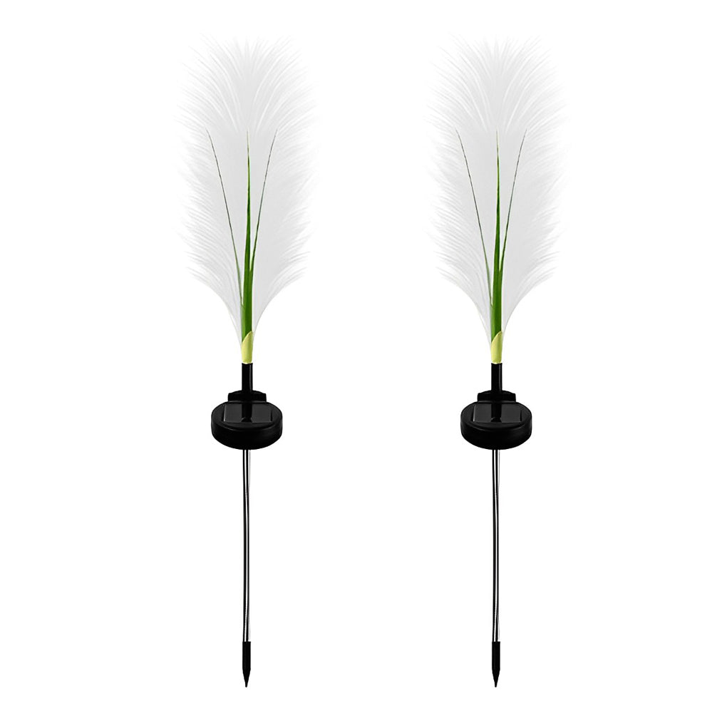 2PCS Hairy Reed LED Solar Lawn Lamps