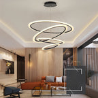 4-ring Geometric LED Modern Chandelier Pendant Light Hanging Lamp Island Lights