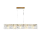 Minimalist Rectangular Glass LED Luxury Modern Dining Room Chandeliers