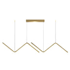Wavy Linear 3 Step Dimming LED Nordic Chandelier Pendant Light Hanging Lamp