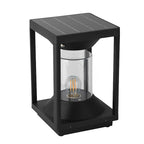 Square Minimalist Waterproof LED Black Modern Solar Fence Post Lights