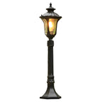 Vintage Classic Black LED Outdoor Lawn Post Light with Water Glass Lens