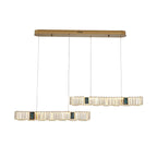 2 Strips Three Step Dimming LED Modern Crystal Dining Room Chandeliers