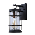 Waterproof Iron Glass Lantern Black Retro Rustic Exterior Wall Lights