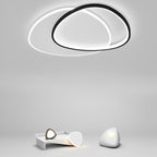 White Black Flush Mount Lights Unique Circle Iron Acrylic Lights