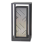 Gray Retro Aesthetic Waterproof LED Outdoor Pathway Cuboid Lantern