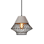 Cement Iron Cage Retro Industrial Pendant Light Kitchen Island Lighting
