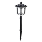 Ancient House Style Solar LED Post Light with 3-Step Dimming Durable Outdoor Lamp
