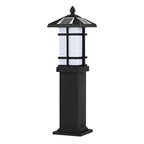 Modern Solar LED Bollard Lights with Ancient Asian Style Top Waterproof Outdoor Light