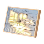 Wood Frame Ins Touch Control Dimmable LED Sunshine Painting Night Light