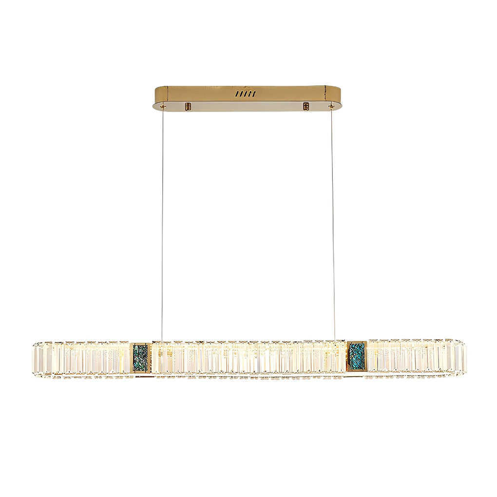 Gold Oval Stepless Dimming Crystal Chandeliers Ceiling Lights