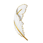 Modern Art Decorative Resin Feather Dimmable White Wall Sconces with LED Strip