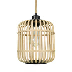 Handmade Rattan Lantern Shape Minimalist Japanese Style Pendant Lights