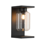 Outdoor Waterproof LED Glass Black Modern Solar Wall Lights with Remote