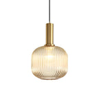 Glass Lantern Shaped Striped Creative Led Nordic Chandelier Pendant Lights