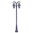 2 Head 118'' Aluminum Waterproof LED Black European Style Street Lights