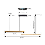 2 Light Linear Pendant Minimalist Dual-Head Ceiling Lights