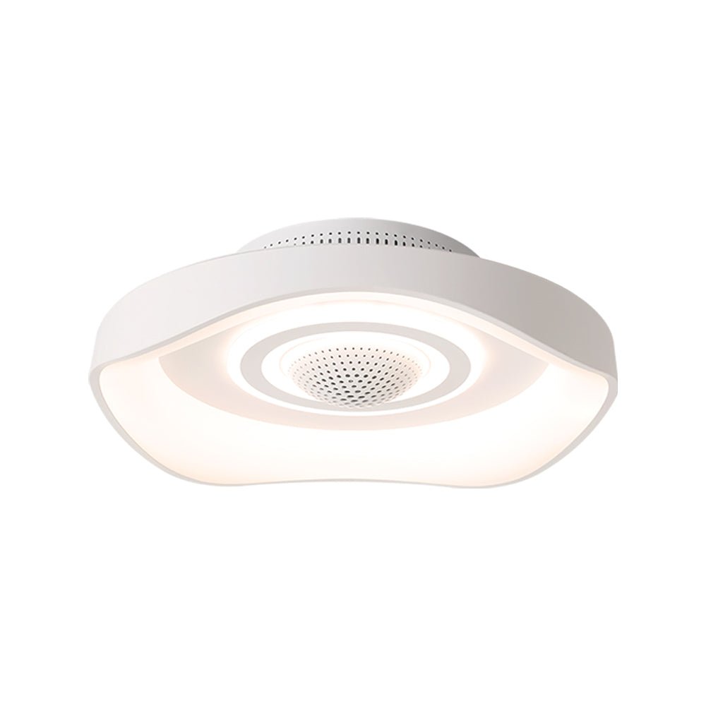 [Open-Box]20'' Modern Round Bladeless Ceiling Fan with Dimmable LED Light