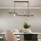 Strip Cone Glass Bubbles LED Iron Electroplating Nordic Chandelier