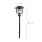 22.8-inch Solar Pathway Lights with Hat Top and Wire-Circled Lampshade