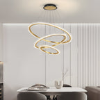 2/3 Rings Adjustable Luxury 3 Step Dimming Modern Chandelier Hanging Lights