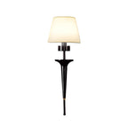 25.98-In H. Gold/Black Copper 1-Light American Wall Sconce with Fabric Shade