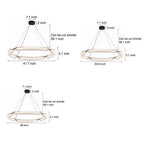 26''/34''/42'' Wide LED Frosted Water Glass Ring Chandelier