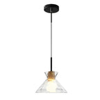 Round Creative Glass Wood Japanese Style Pendant Lights Small Chandelier