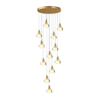 Creative Crystal Shade Three Step Dimming Nordic Staircase Chandelier