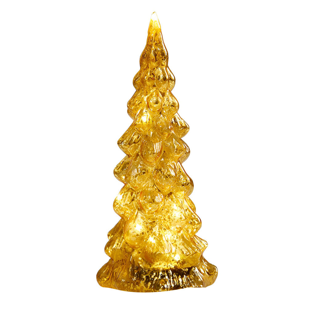 Tower Shaped Glass Decorative Lights Christmas Ornament Home Table Decor