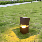 Modern Black Geometric Solar Lawn Light Waterproof & LED Illumination