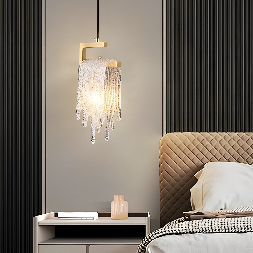 [Open-Box]Creative Handmade Glass LED Button Switch Copper Modern Pendant Lights