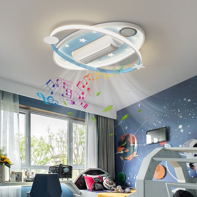 （BF235）BEMFAN 2026 New Bladeless Ceiling Fan with Light,three color dimming,  20-inch Modern Recessed Ceiling Fan with Remote Control and Dimmable LED Light, 6-Speed Fan Light, Suitable for Bedroom and Living Room, Applicable Voltage Range: 100-240V