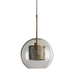 Minimalist Round Glass LED Industrial Pendant Light Kitchen Island Lighting