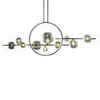 Moon Glass Bubbles LED Black Postmodern Dining Room Chandeliers