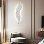 [Open-Box]Creative Feather Wall Light LED White Luxury Modern Wall Sconce Lamp Lighting