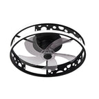 Round Three Step Dimming LED Nordic Bladeless Ceiling Fans with Remote