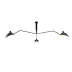 Adjustable Swing Long Light Arm Duckbill Shade Black Modern Chandelier