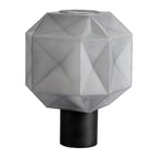 1-Light Cylinder and Cubo Smoke Glass Orb Modern Table Lamp