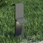 Modern Vertical LED Solar Pathway Lights Dual Panel Downlighting Design