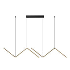 Wavy Linear 3 Step Dimming LED Nordic Chandelier Pendant Light Hanging Lamp