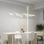 Spiral Pendant Linear Hanging Chandelier White Modern Light