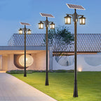 Vintage Waterproof 3 Step Dimming LED Solar Outdoor Pole Lights with Remote
