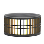 Round Creative Waterproof LED Black Modern Solar Fence Post Lights