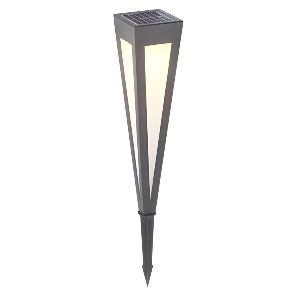 Adjustable RGB Solar LED Pathway Light Square Top & Conical Base Outdoor Lawn Lighting