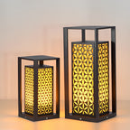 Floral Pattern LED Lawn Lamp Unique Modern Pathway Lights Black